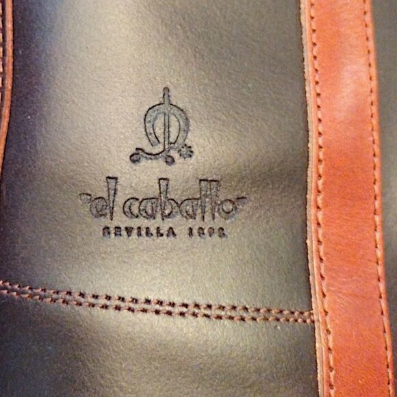 El Caballo Sevilla 1892 Leather Riding Boots, Size US7/7.5 EU38, Brown/Tan/Black - Picture 8 of 9